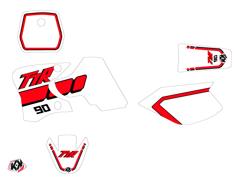 Kit décoration moto cross vintage Yamaha TTR 90 rouge KUTVEK - vue 2