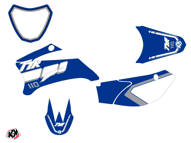 Kit déco moto cross vintage Yamaha TTR 110 bleu KUTVEK - vue 2