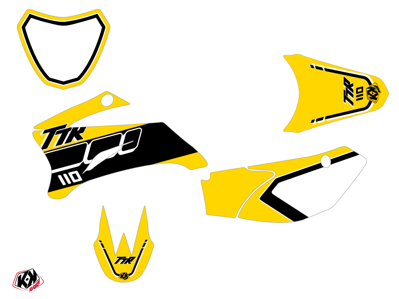Kit Décoration Moto Cross Vintage Yamaha TTR 110 Jaune KUTVEK - vue 2