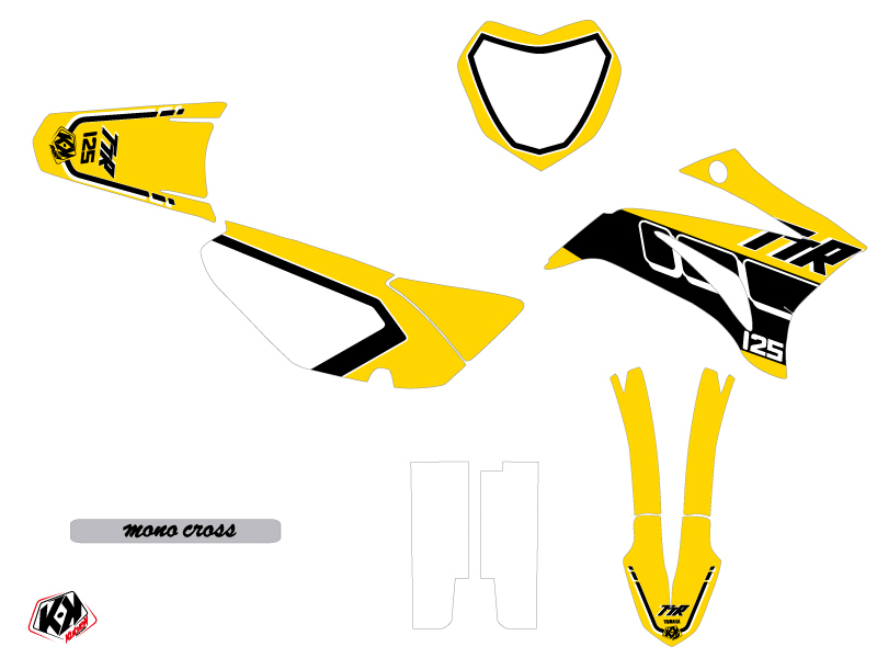 Kit de décoration moto-cross vintage Yamaha TTR 125 Kutvek jaune - vue 2
