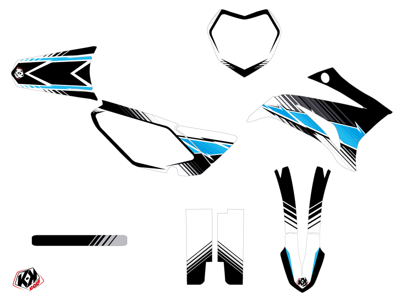 Kit de décoration moto cross Stripe Yamaha TTR 125 Noir KUTVEK - vue 2