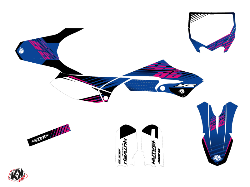 Kit Déco Moto-cross Flow Yamaha 65 YZ Rose KUTVEK - vue 2