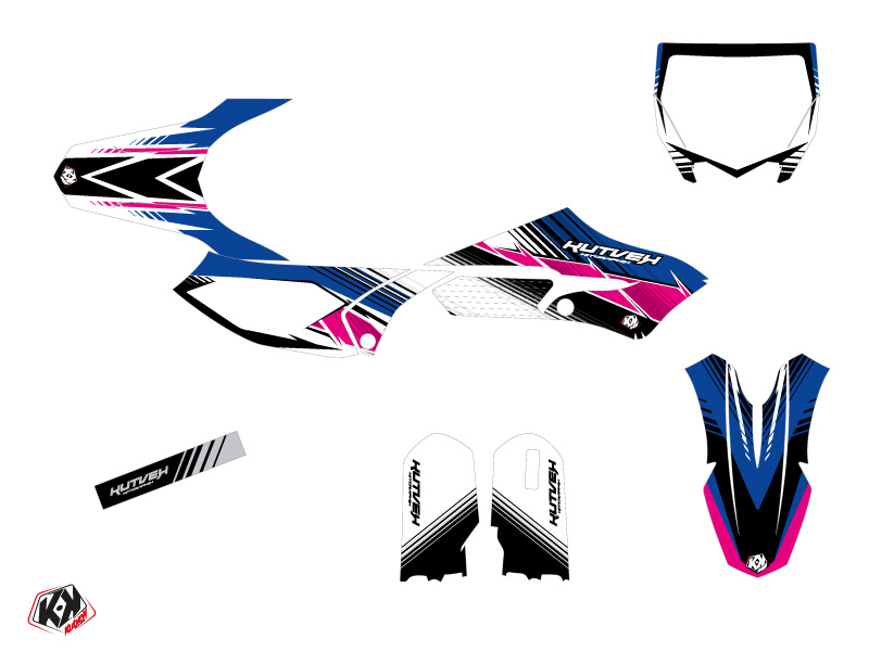 Kit décoration motocross Yamaha YZ 65 rayures rose KUTVEK - vue 2