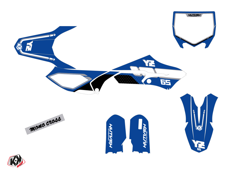 Kit Déco Moto-Cross Vintage Yamaha YZ 65 Bleu KUTVEK - vue 2