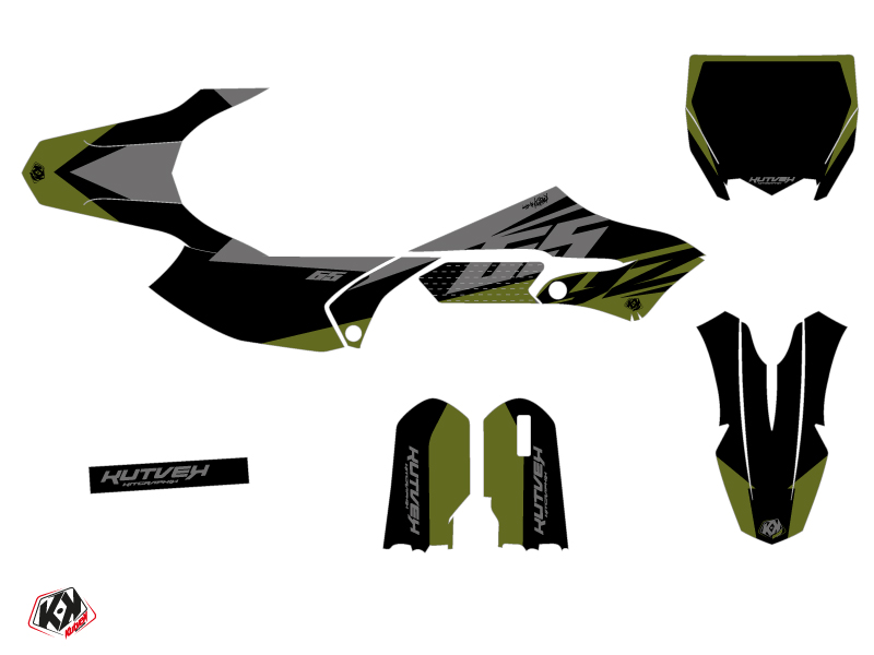 Kit déco moto cross Skew Yamaha 65 YZ Kaki KUTVEK - vue 2