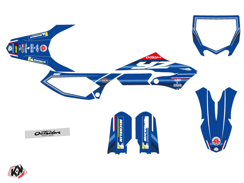 Kit Déco Moto Cross Replica Team Outsiders K21 Yamaha 65 YZ KUTVEK - vue 2