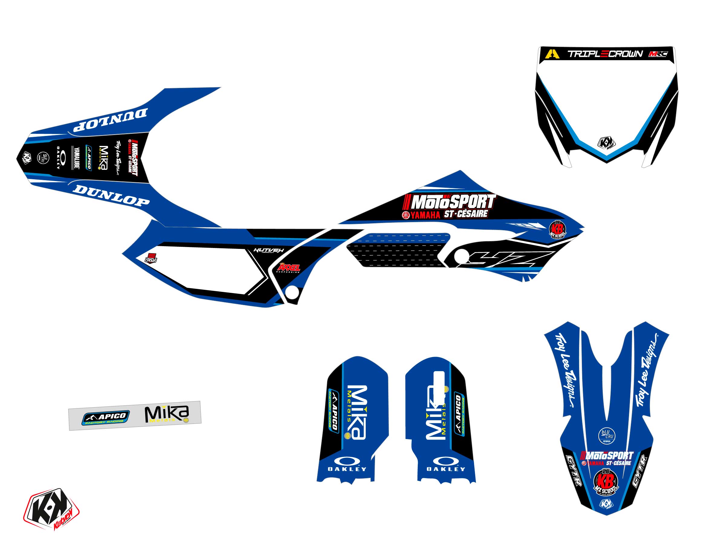 Kit Déco Moto Cross Replica Kaven Benoit K21 Yamaha 65 YZ KUTVEK - vue 2
