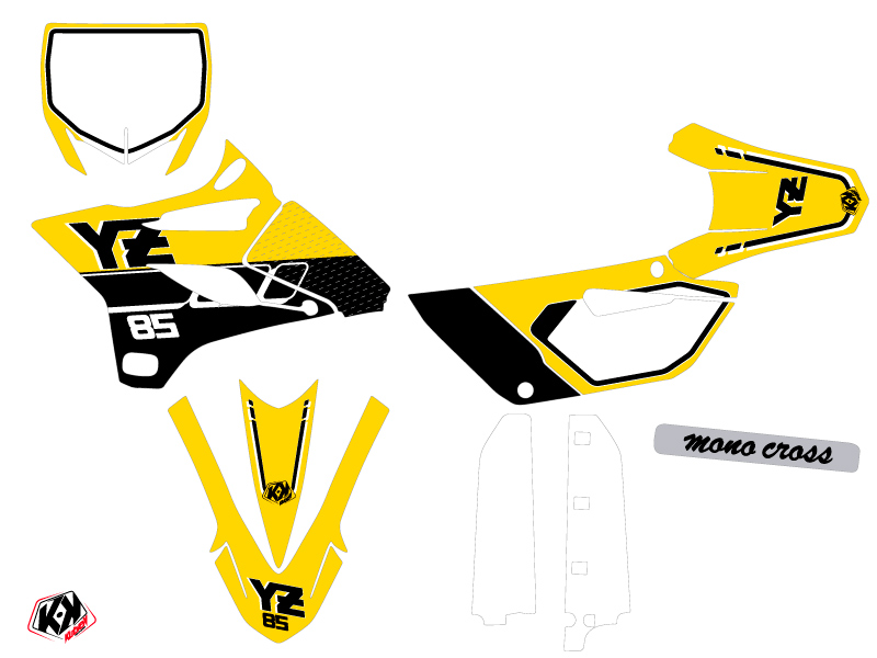 Kit Décoration Moto Cross Vintage Yamaha 85 YZ Jaune KUTVEK - vue 2