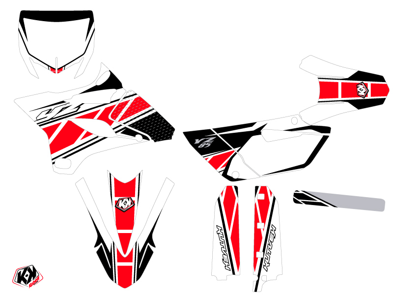 Kit de décoration moto cross Yamaha 85 YZ Rouge Replica KUTVEK - vue 2