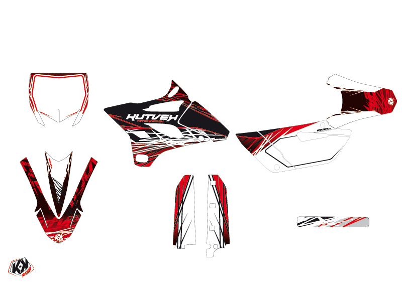 Kit Décoration Moto Cross Eraser Yamaha 85 YZ Rouge Blanc KUTVEK - vue 2
