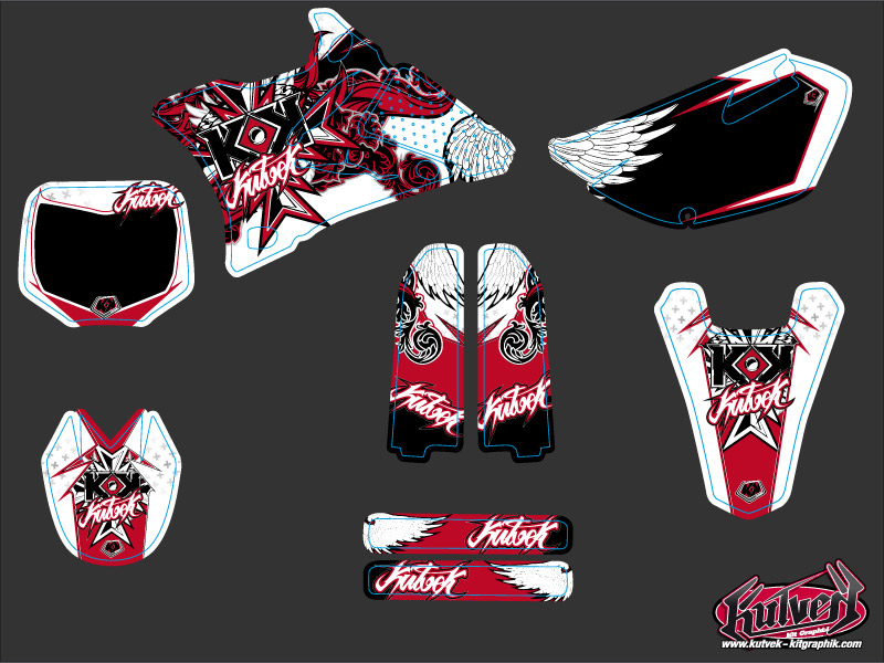 Kit de décoration motocross Démon Yamaha YZ 85 rouge KUTVEK - vue 2