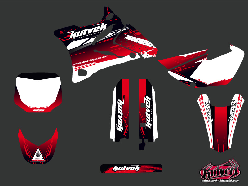 Kit déco moto-cross Slider Yamaha 85 YZ Rouge KUTVEK - vue 2