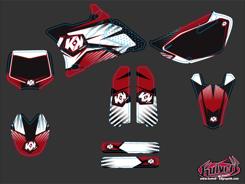 Kit décoration motocross factory Yamaha 85 YZ rouge KUTVEK - vue 2