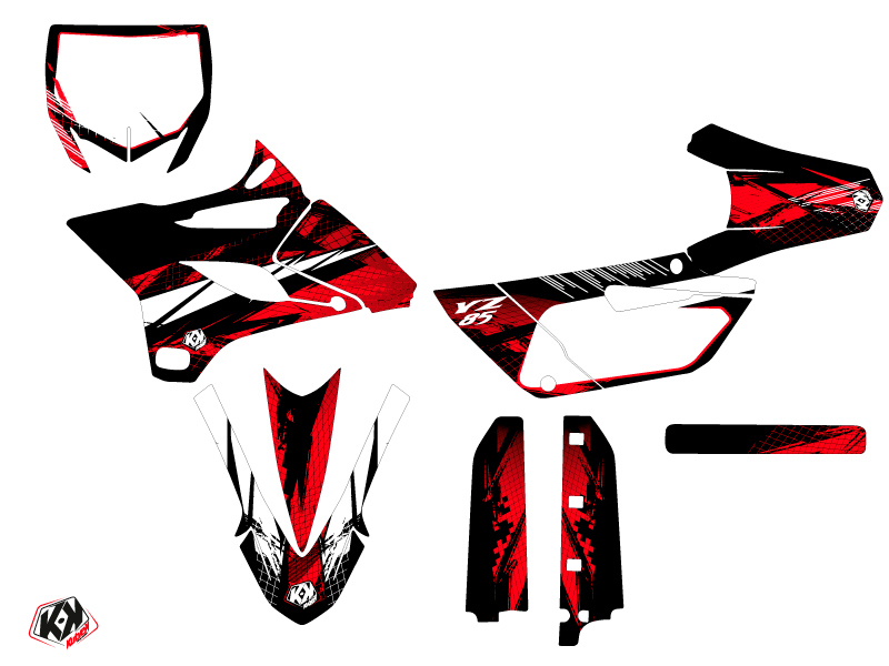 Kit Décoration Moto Cross Techno Yamaha 85 YZ Rouge KUTVEK - vue 2