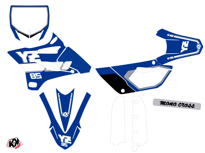 Kit Décoration Moto Cross Vintage Yamaha 85 YZ Bleu KUTVEK - vue 2