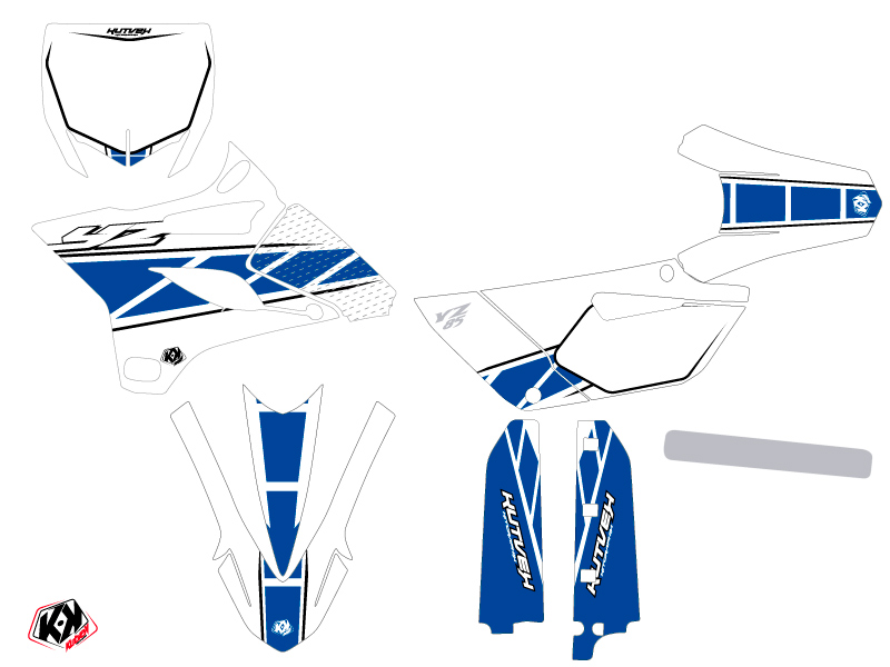 Kit Décoration Moto Cross Replica Yamaha 85 YZ Blanc Bleu KUTVEK - vue 2