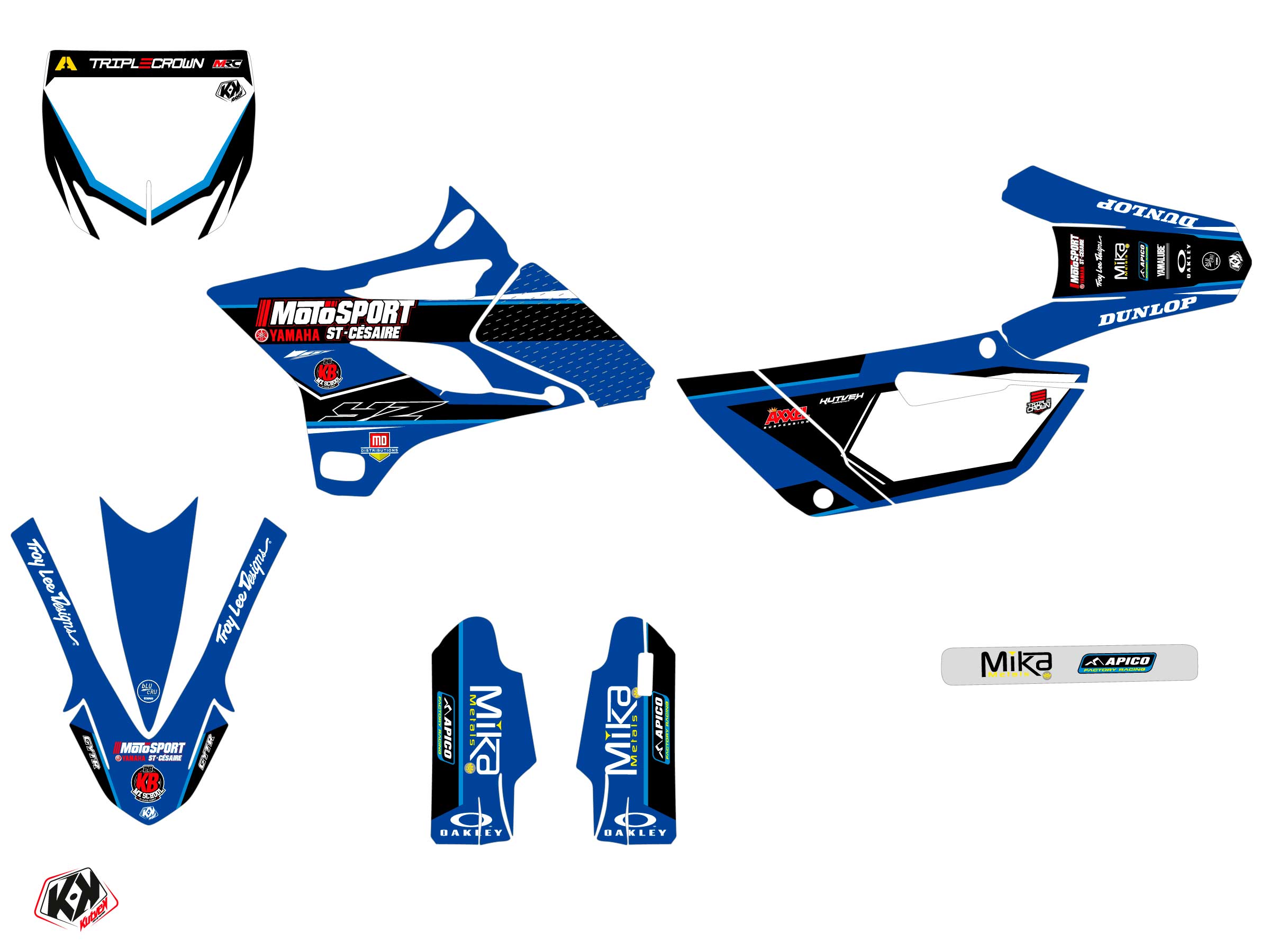 Kit Décoration Moto Cross Réplica Kaven Benoît K21 Yamaha 85 YZ - vue 2