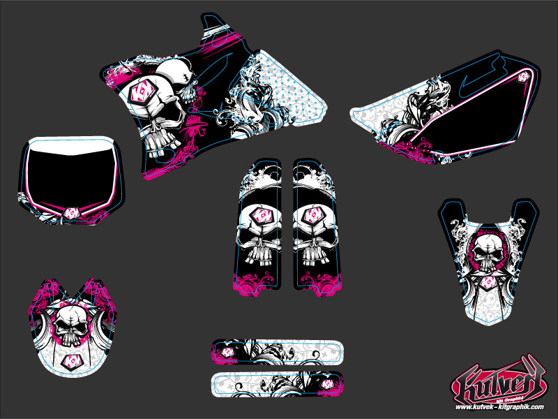 Kit décoration moto-cross Trash Yamaha 85 YZ rose KUTVEK - vue 2