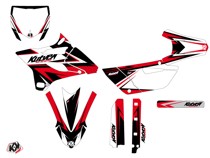 Kit Décoration Moto Cross Stage Yamaha 85 YZ Noir Rouge KUTVEK - vue 2