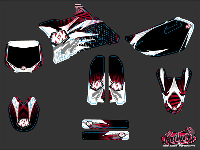 Kit Décoration Moto-Cross Graff Yamaha 85 YZ Rouge KUTVEK - vue 2