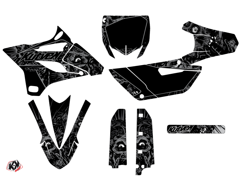 Kit décoration moto cross Zombies Dark Yamaha 85 YZ noir KUTVEK - vue 2