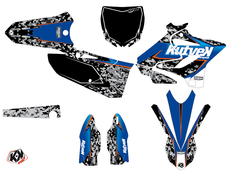 Kit Déco Moto Cross Predator Yamaha 125 YZ KUTVEK Noir Bleu - vue 2