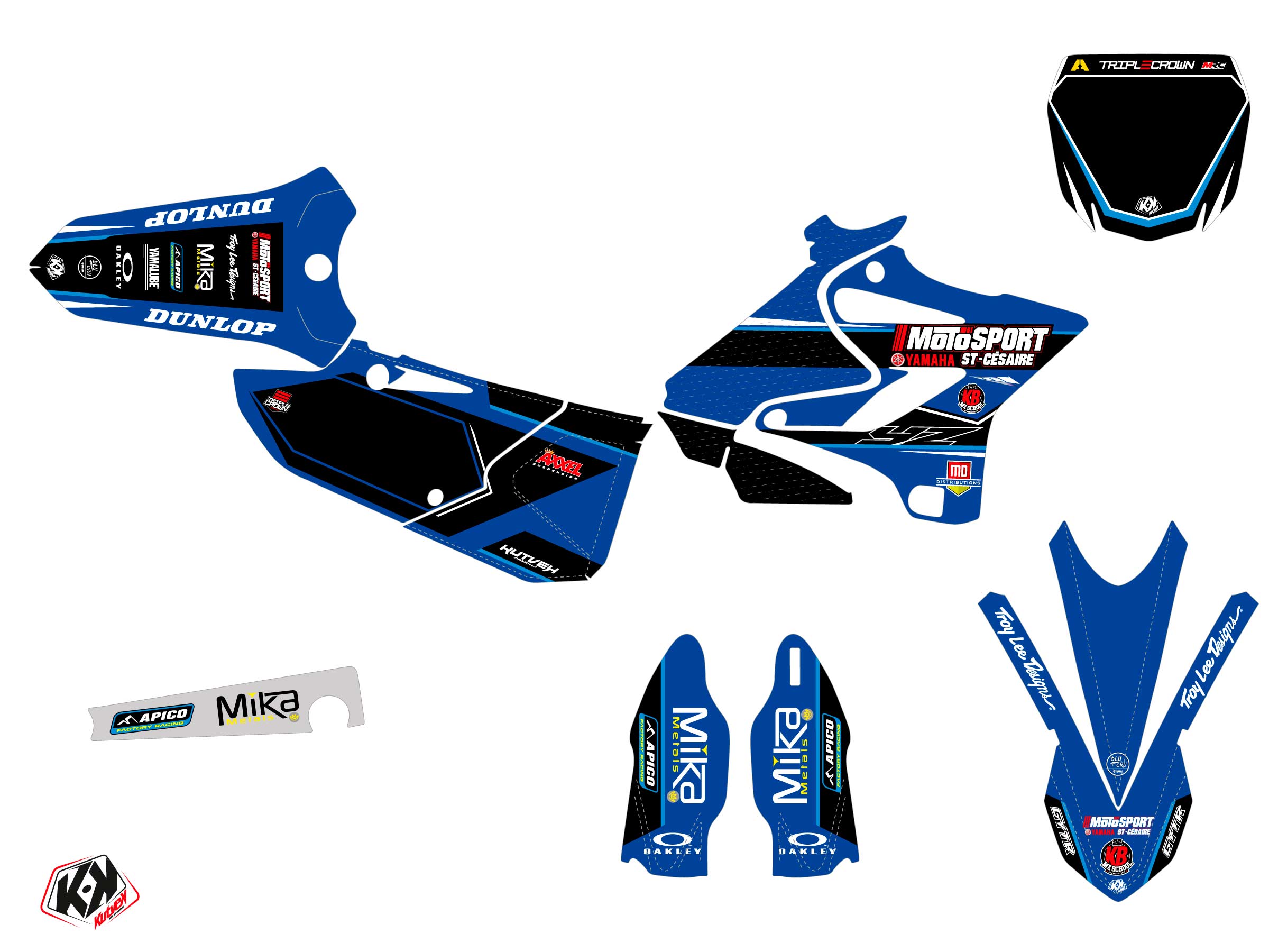 Kit Déco Moto Cross Replica Kaven Benoît K21 Yamaha 125 YZ KUTVEK - vue 2