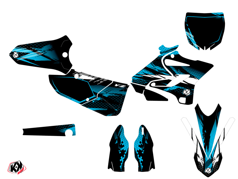 Kit Déco Moto-Cross Techno Yamaha 125 YZ Bleu KUTVEK - vue 2