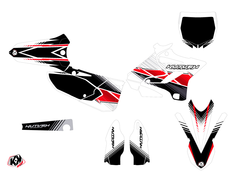 Kit de décoration Kutvek Moto-cross Stripe Yamaha 125 YZ Rouge - vue 2