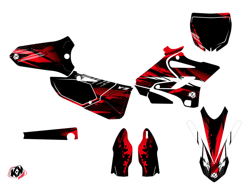 Kit de décoration motocross Techno Yamaha 125 YZ rouge KUTVEK - vue 2