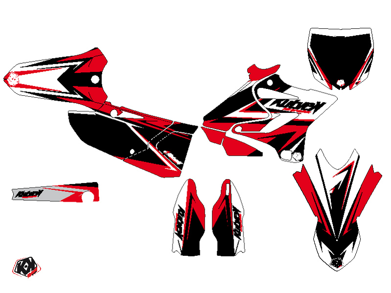 Kit Décoration Moto Cross Stage Yamaha 125 YZ Noir Rouge KUTVEK - vue 2