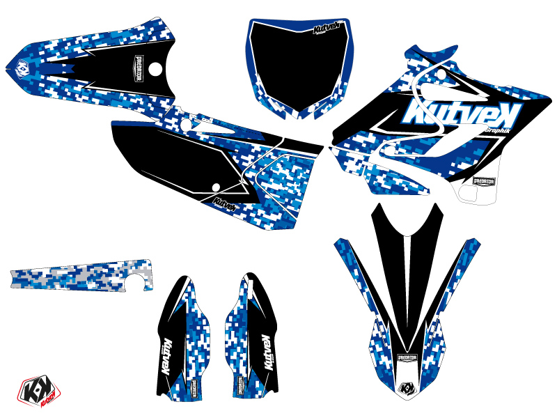 Kit décoration moto cross Predator Yamaha 125 YZ bleu KUTVEK - vue 2
