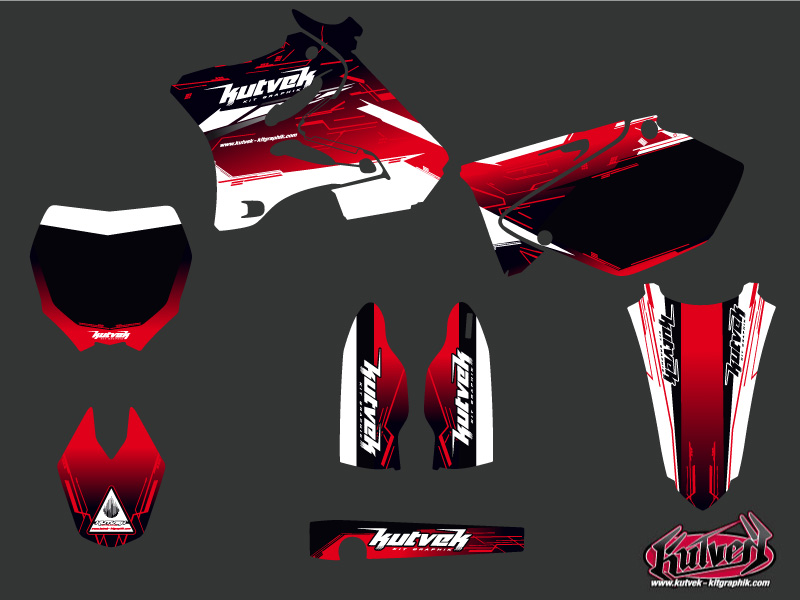 Kit décoration moto cross slider Yamaha 125 YZ rouge KUTVEK - vue 2