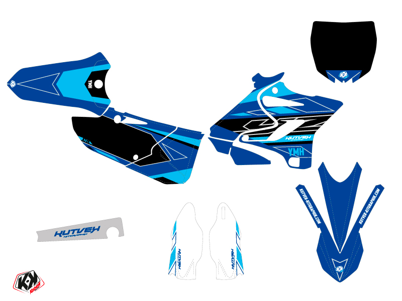 Kit de décoration motocross Yamaha 125 YZ Outline KUTVEK cyan - vue 2