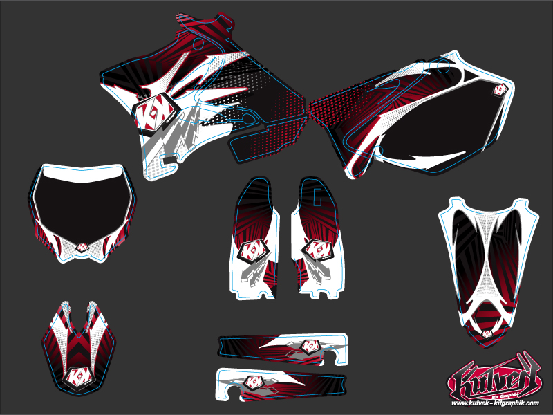 Kit décoration Yamaha YZ 125 - Graff rouge KUTVEK - vue 2