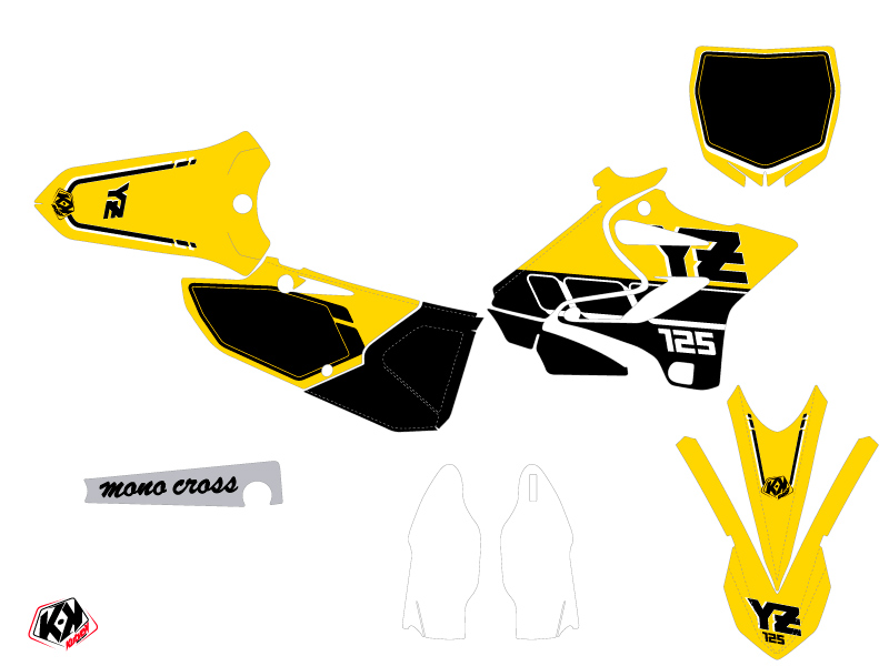 Kit Déco Moto-Cross Vintage Yamaha 125 YZ Jaune KUTVEK - vue 2