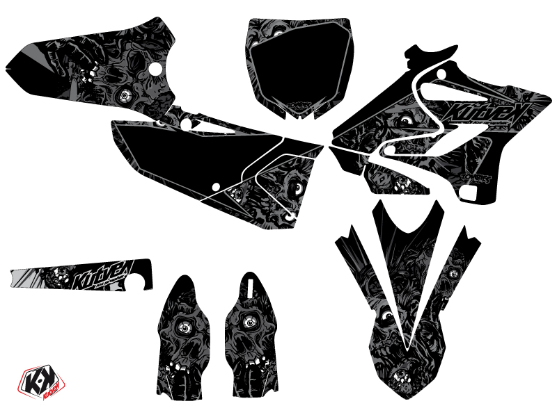 Kit décoration motocross cross Zombies Dark Yamaha 125 YZ noir KUTVEK - vue 2