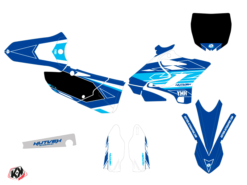 Kit de décoration Moto Cross Outline Yamaha 125 YZ Bleu KUTVEK - vue 2