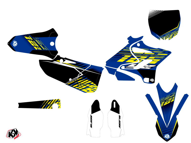 Kit décoration moto cross Flow Yamaha 125 YZ Jaune KUTVEK - vue 2