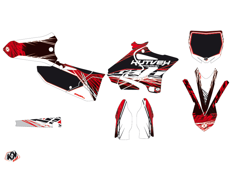 Kit Décoration Moto-cross Eraser Yamaha 125 YZ Rouge Blanc KUTVEK - vue 2