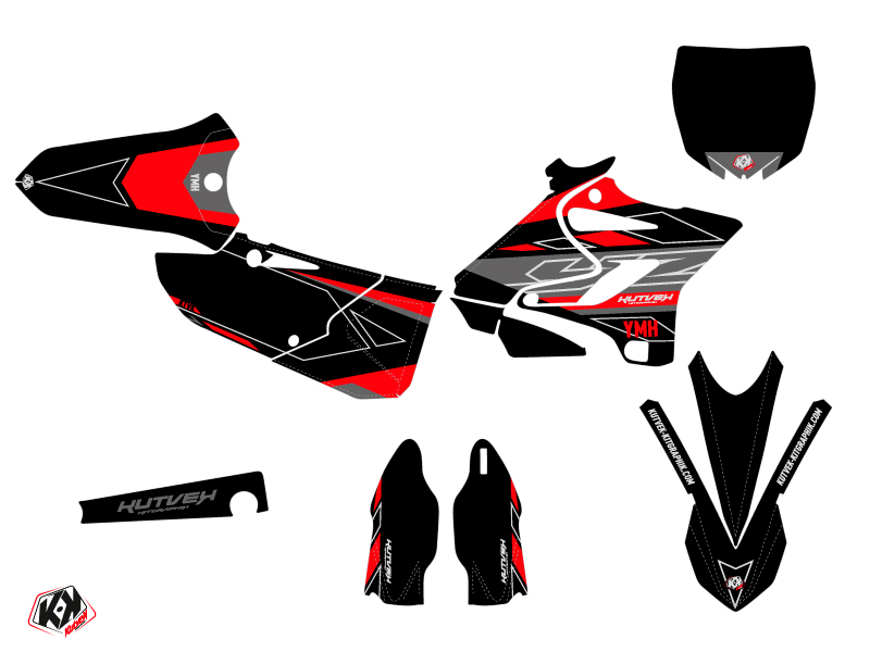 Kit décoration moto-cross Outline Yamaha 125 YZ Rouge KUTVEK - vue 2