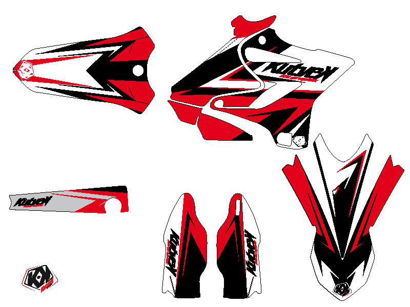 Kit décoration motocross KUTVEK Yamaha 250 YZ Noir Rouge LIGHT - vue 2