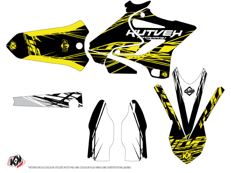 Kit Décoration Moto Cross Eraser Fluo Yamaha 250 YZ Jaune LIGHT KUTVEK - vue 2
