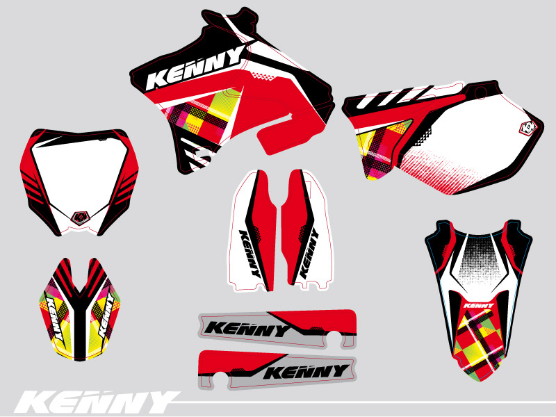 Kit décoration motocross Kenny Yamaha 250 YZ rouge KUTVEK - vue 2