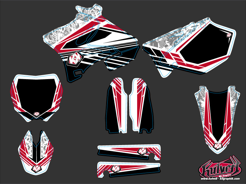Kit décoration Yamaha YZ 250 Kutvek Spirit rouge motocross - vue 2