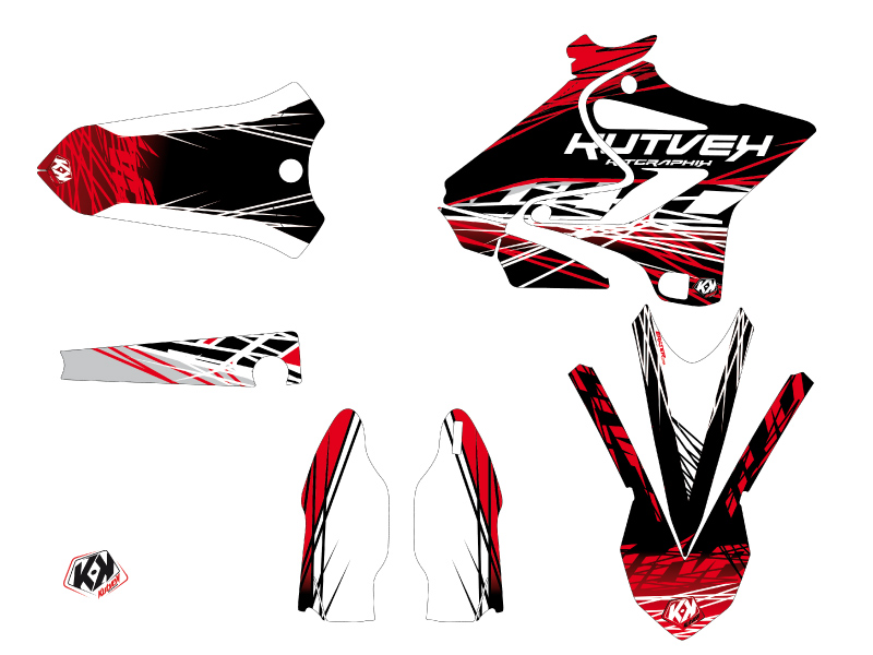 Kit Décoration Moto Cross Eraser Yamaha 250 YZ Rouge Blanc Light - vue 2