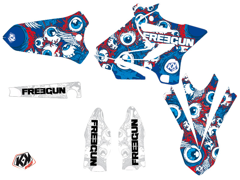 Kit décoration motocross Freegun Eyed Yamaha 250 YZ rouge Light - vue 2
