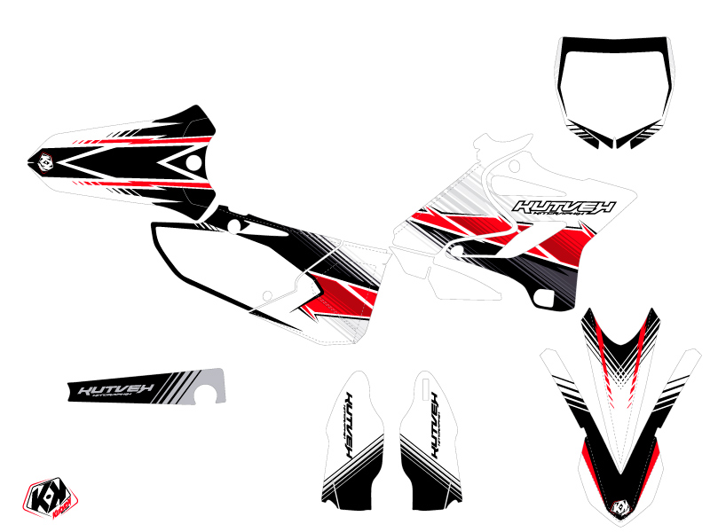 Kit Décoration Moto-Cross Rayures Yamaha 250 YZ Rouge KUTVEK - vue 2