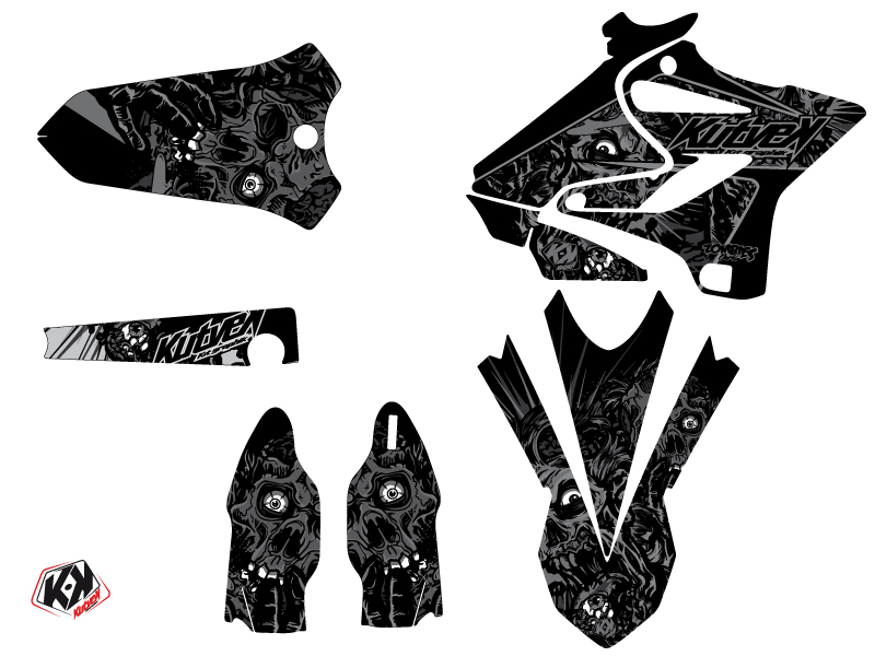 Kit Décoration Moto Cross Zombies Dark Yamaha 250 YZ Noir LIGHT KUTVEK - vue 2