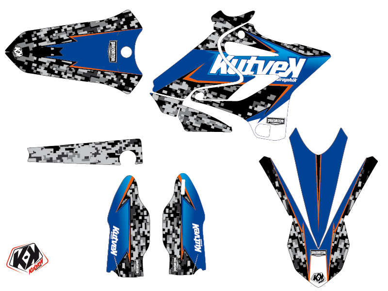 Kit Décoration Moto Cross Predator Yamaha 250 YZ Noir Bleu LIGHT - vue 2